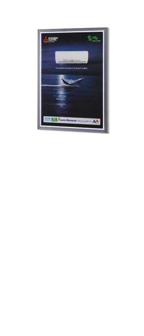 Portamanifesti a sospensione parete - expose led 50x70/w