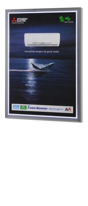 portamanifesti a sospensione o parete - expose led 100x140/w